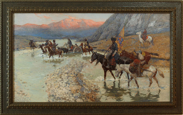 Рубо Ф.  «Переход через реку горцев на рассвете», 1880 