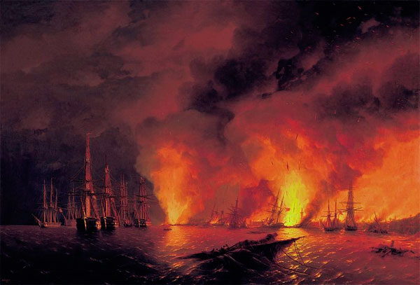 Айвазовский И.К. Синоп. Ночь после боя 18 ноября 1853 года