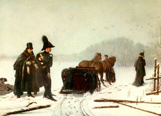 Pushkin's duel with d'Anthes (A. Naumov, 1884)