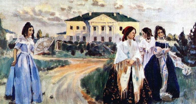Виктор Борисов-Мусатов. Прогулка при закате. 1903.jpg