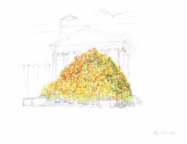 Cai Guo-Qiang, Sketch for Autumn, 2016. Courtesy of Cai Studio