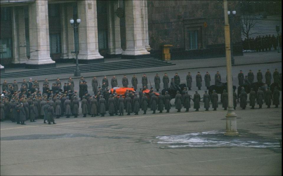 Snap from Manhoff's footage of Stalin's funerals
