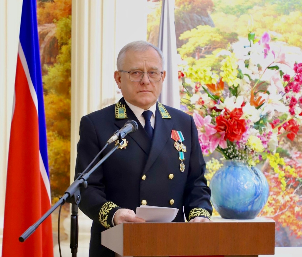 Посол РФ в КНДР Александр Мацегора. Фото: Посольство РФ в КНДР###https://dprk.mid.ru/ru/embassy/privetstvennoe_slovo_posla_rossii_v_kndr/
