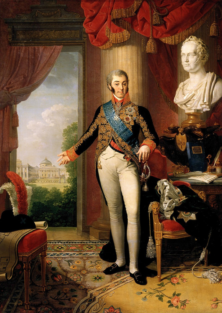 В. Л. Боровиковский «Портрет графа Н. П. Шереметева», 1819. Правой рукой граф Шереметев указывает на Странноприимный дом как на своё главное свершение. Фото: wikipedia.org###https://ru.wikipedia.org/wiki/%D0%A8%D0%B5%D1%80%D0%B5%D0%BC%D0%B5%D1%82%D0%B5%D0%B2,_%D0%9D%D0%B8%D...