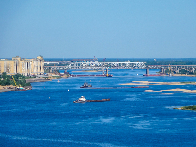 Волга в Нижнем Новгороде, вид на Борский мост. Фото:Nikolay / pxhere.com###https://pxhere.com/ru/photo/1634015