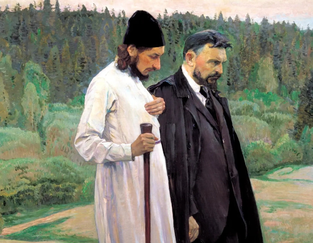 М. В. Нестеров. Философы (С. Н. Булгаков и П. А. Флоренский), 1917 (фрагмент)