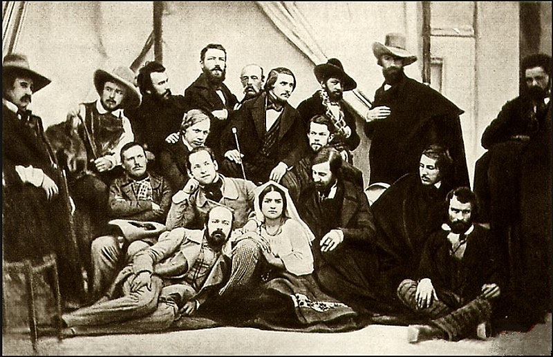 Н. В. Гоголь с русскими художниками в Риме, 1845.