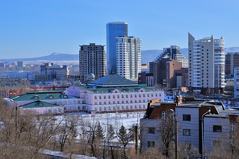 Красноярск. Фото: Vyacheslav Bukharov / Wikimedia Commons###https://commons.wikimedia.org/wiki/File:Buildings_in_Krasnoyarsk.jpg 