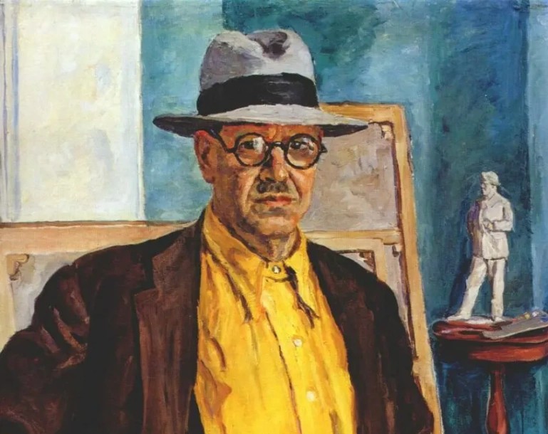 П. Кончаловский. Автопортрет (в желтой рубашке), 1943 г. (фрагмент)