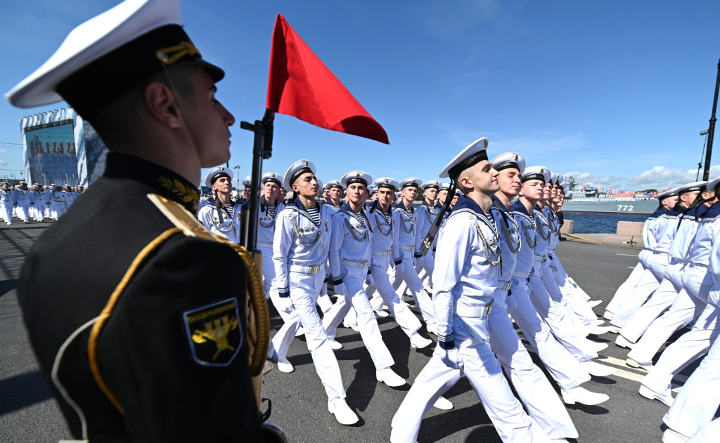 Main Naval Parade Held In St. Petersburg On Navy Day