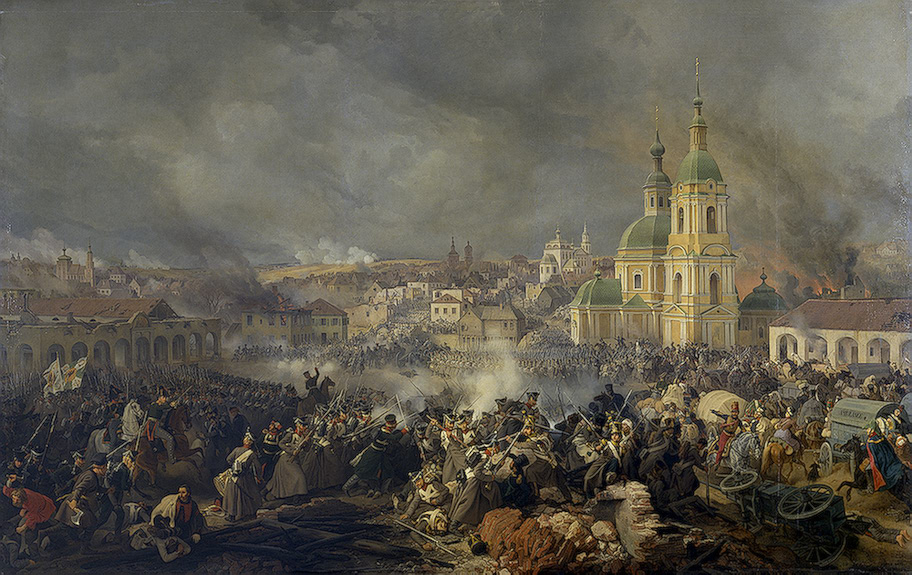Фльл: Бой под Вязьмой 22 октября 1812 г. Петер фон Гесс / wikipedia.org###https://ru.wikipedia.org/wiki/Вязьма#/media/Файл:Battle_vyazma.jpg Фльл: Бой под Вязьмой 22 октября 1812 г. Петер фон Гесс / wikipedia.org (общественное достояние)###https://ru.wikipedia.org/wiki/Вязьма#/media/Файл:Battle_vyazma.jpg